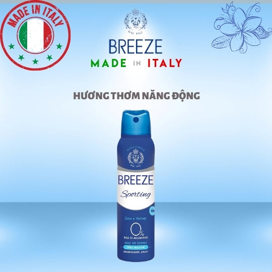 Xịt khử mùi nam nữ hương nước hoa Spray Deodorant Breeze Sporting 150ml