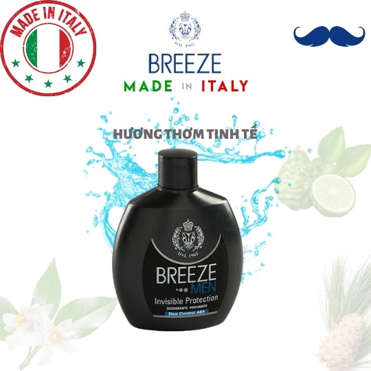 Dung dịch khử mùi cơ thể nam hương nước hoa Breeze Men Squeeze Invisible Protection 100ml