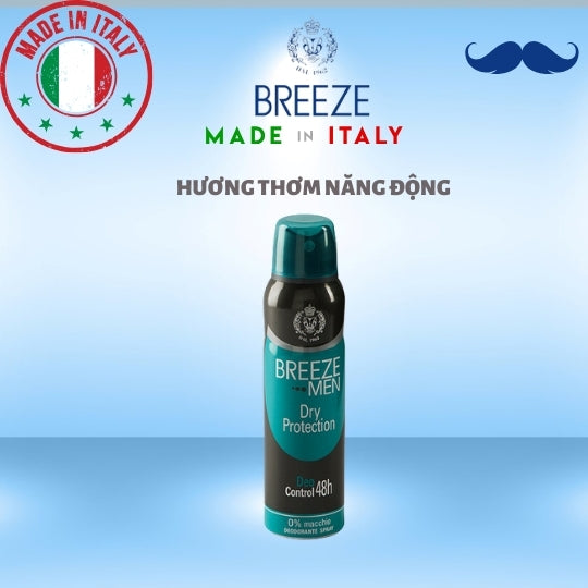 Xịt khử mùi nam hương nước hoa Spray Deodorant Breeze Men Dry Protection 150ml