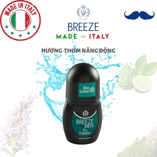 Lăn khử mùi nam hương nước hoa Roll On Breeze Men Dry Protection 50ml