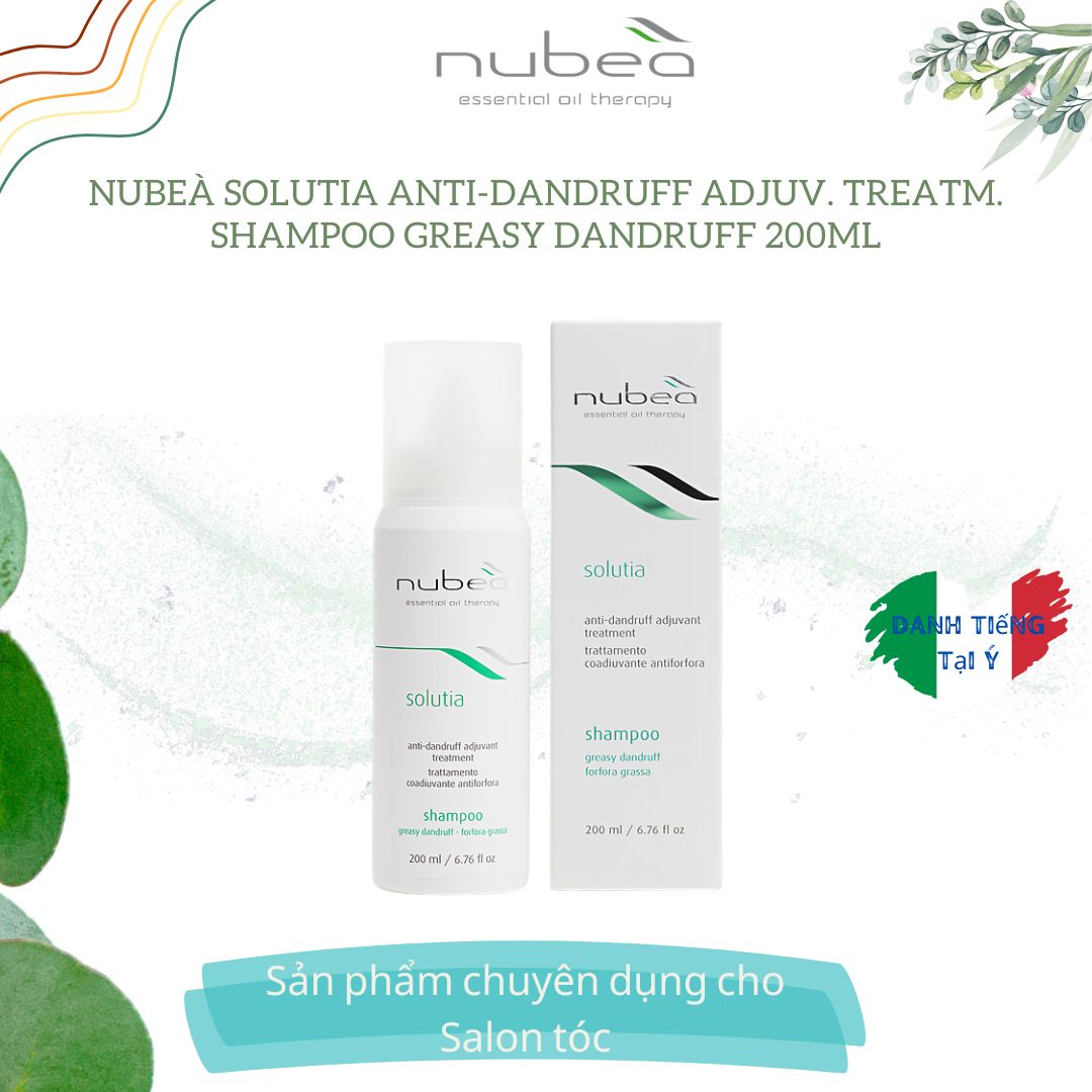 Nubeà Solutia Anti-dandruff Adjuv. Treatm. Shampoo Greasy Dandruff 200ml - Sản phẩm chuyên dụng cho salon tóc - Just Đẹp