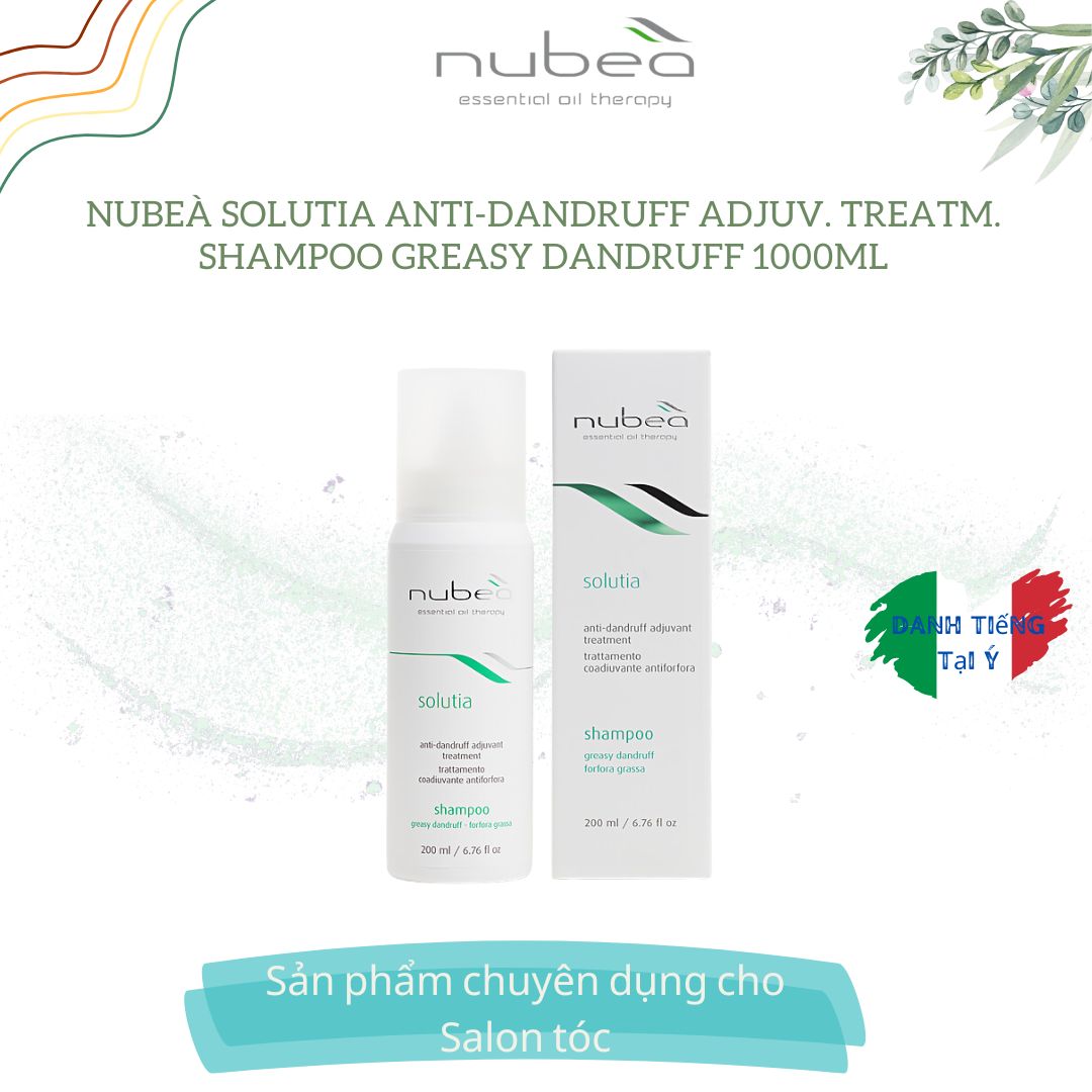 Nubeà Solutia Anti-dandruff Adjuv. Treatm. Shampoo Greasy Dandruff 1000ml - Sản phẩm chuyên dụng cho salon tóc - Just Đẹp