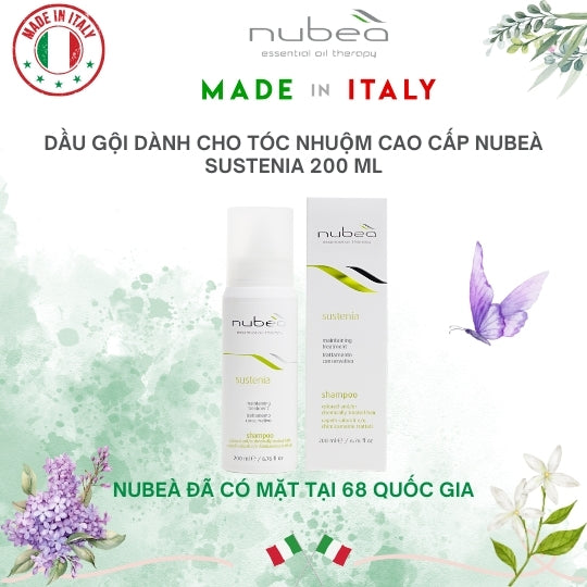 Dầu gội dành cho tóc nhuộm cao cấp Nubeà Sustenia chiết xuất thiên nhiên chai 200ml - Made in Italy