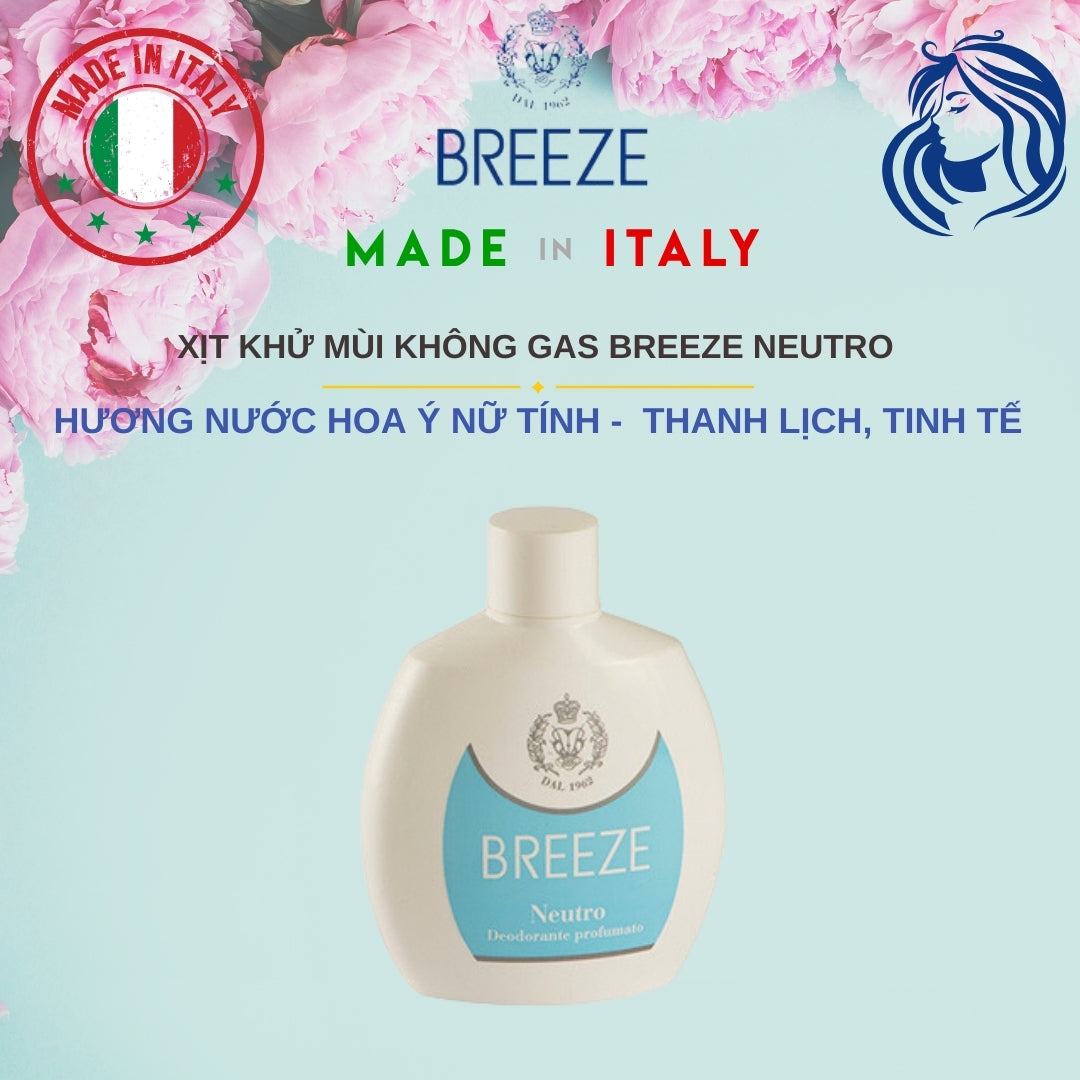 Xịt Khử Mùi Cơ thể Nữ Không Gas Breeze Squeeze Neutro 100ml