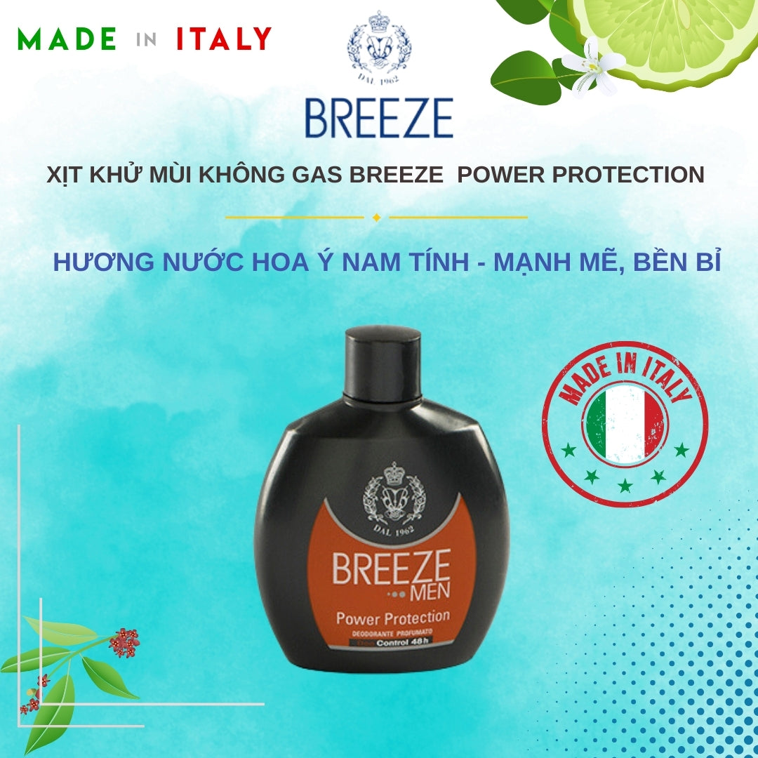 Xịt Khử Mùi Cơ thể Nam Không Gas Breeze Men Squeeze Power Protection 100ml