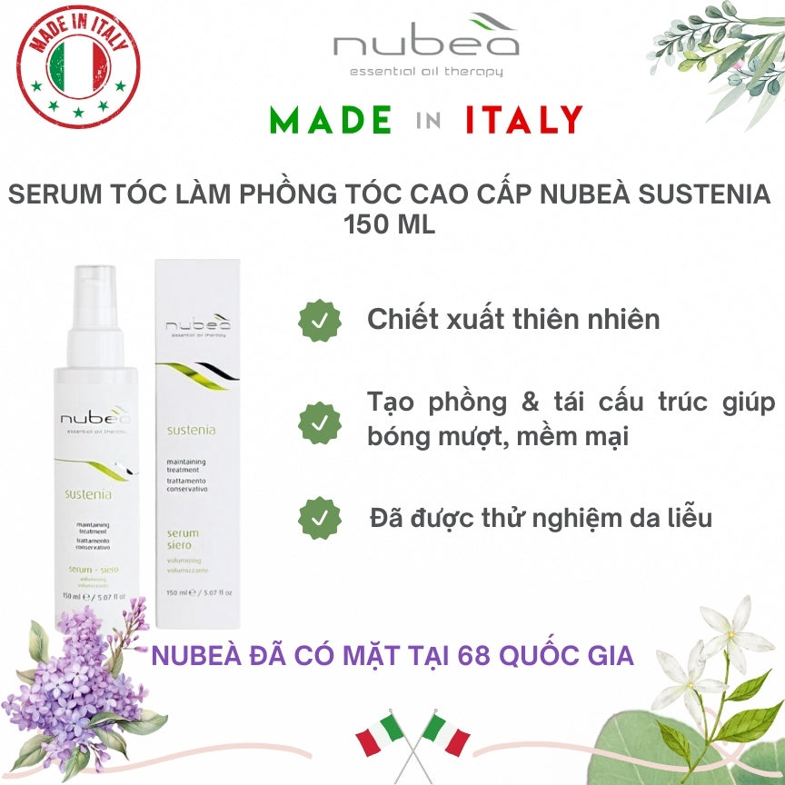 Serum tóc làm phồng tóc cao cấp Nubeà Sustenia chiết xuất thiên nhiên chai 150ml - Made in Italy