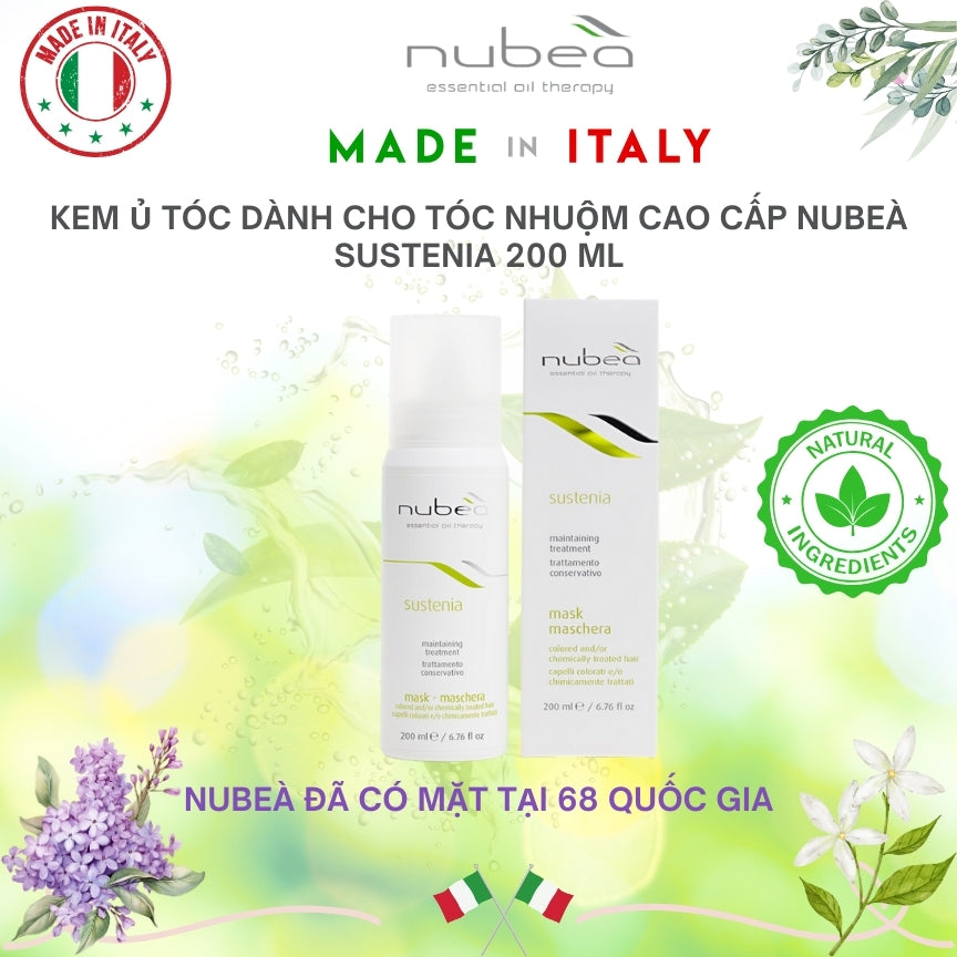 Kem ủ tóc dành cho tóc nhuộm cao cấp Nubeà Sustenia chiết xuất thiên nhiên chai 200ml - Made in Italy